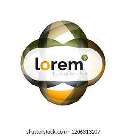 Abstract geometric logo design, overlapping shapes, vector icons
