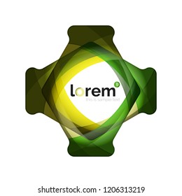 Abstract geometric logo design, overlapping shapes, vector icons