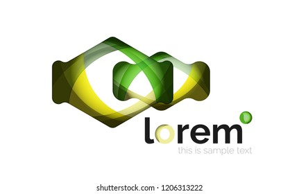 Abstract geometric logo design, overlapping shapes, vector icons