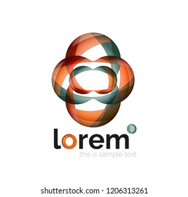 Resumen de diseño de logotipo geométrico, formas superpuestas, iconos vectoriales