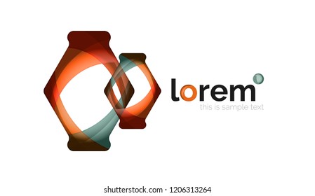 Abstract geometric logo design, overlapping shapes, vector icons