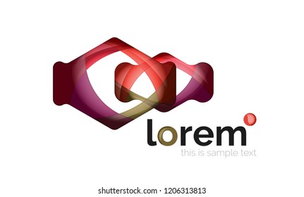 Resumen de diseño de logotipo geométrico, formas superpuestas, iconos vectoriales