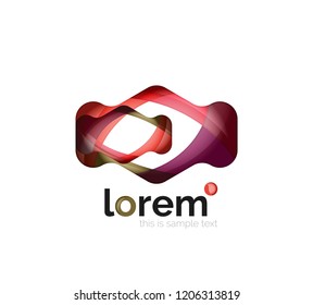 Resumen de diseño de logotipo geométrico, formas superpuestas, iconos vectoriales