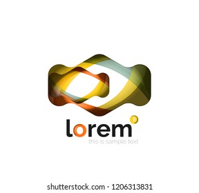 Resumen de diseño de logotipo geométrico, formas superpuestas, iconos vectoriales
