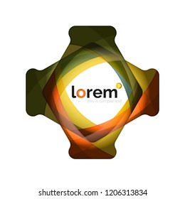 Abstract geometric logo design, overlapping shapes, vector icons