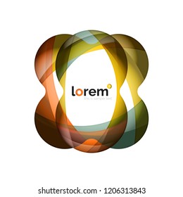Resumen de diseño de logotipo geométrico, formas superpuestas, iconos vectoriales