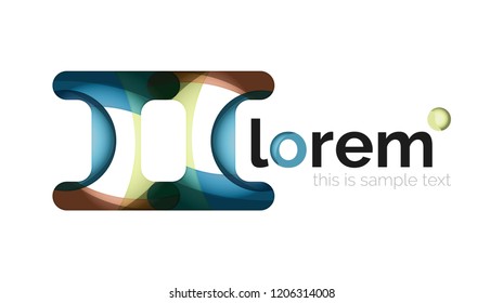 Abstract geometric logo design, overlapping shapes, vector icons