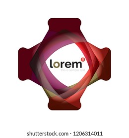 Abstract geometric logo design, overlapping shapes, vector icons