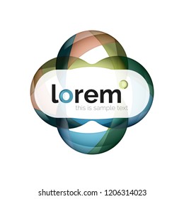 Abstract geometric logo design, overlapping shapes, vector icons
