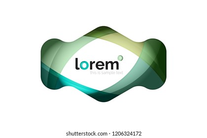 Resumen de diseño de logotipo geométrico, formas superpuestas, iconos vectoriales