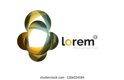 Abstract geometric logo design, overlapping shapes, vector icons