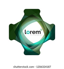 Abstract geometric logo design, overlapping shapes, vector icons