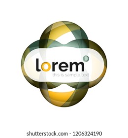 Abstract geometric logo design, overlapping shapes, vector icons