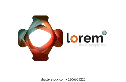 Abstract geometric logo design, overlapping shapes, vector icons