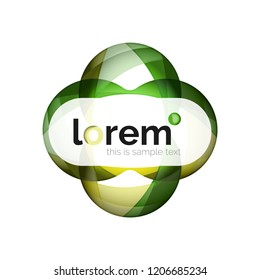 Resumen de diseño de logotipo geométrico, formas superpuestas, iconos vectoriales