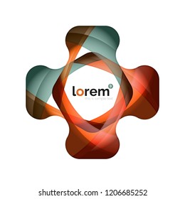Resumen de diseño de logotipo geométrico, formas superpuestas, iconos vectoriales