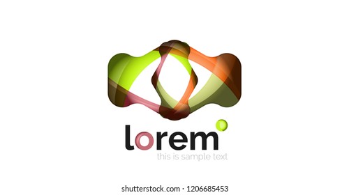 Abstract geometric logo design, overlapping shapes, vector icons