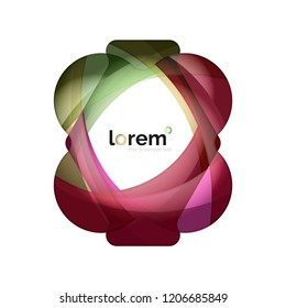Abstract geometric logo design, overlapping shapes, vector icons