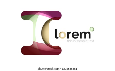 Abstract geometric logo design, overlapping shapes, vector icons