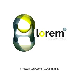 Abstract geometric logo design, overlapping shapes, vector icons