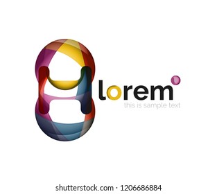 Resumen de diseño de logotipo geométrico, formas superpuestas, iconos vectoriales
