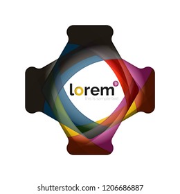 Abstract geometric logo design, overlapping shapes, vector icons