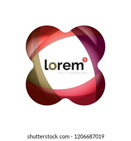 Resumen de diseño de logotipo geométrico, formas superpuestas, iconos vectoriales