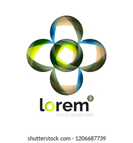 Abstract geometric logo design, overlapping shapes, vector icons