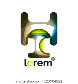 Abstract geometric logo design, overlapping shapes, vector icons