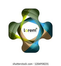 Resumen de diseño de logotipo geométrico, formas superpuestas, iconos vectoriales