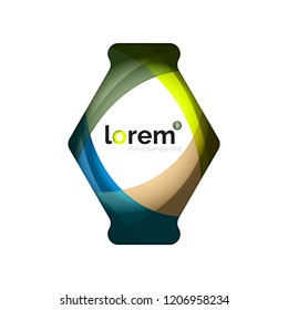 Resumen de diseño de logotipo geométrico, formas superpuestas, iconos vectoriales