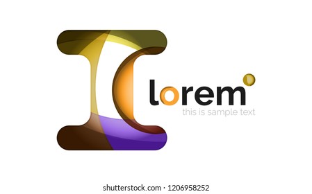 Abstract geometric logo design, overlapping shapes, vector icons