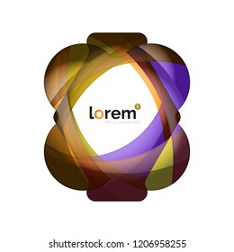 Resumen de diseño de logotipo geométrico, formas superpuestas, iconos vectoriales