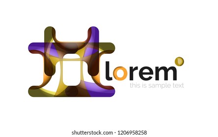 Resumen de diseño de logotipo geométrico, formas superpuestas, iconos vectoriales
