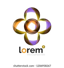 Resumen de diseño de logotipo geométrico, formas superpuestas, iconos vectoriales