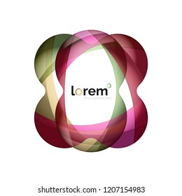 Abstract geometric logo design, overlapping shapes, vector icons