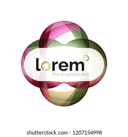 Abstract geometric logo design, overlapping shapes, vector icons