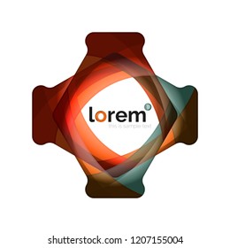 Abstract geometric logo design, overlapping shapes, vector icons