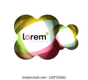 Resumen de diseño de logotipo geométrico, formas superpuestas, iconos vectoriales