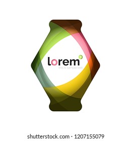 Abstract geometric logo design, overlapping shapes, vector icons