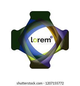 Resumen de diseño de logotipo geométrico, formas superpuestas, iconos vectoriales