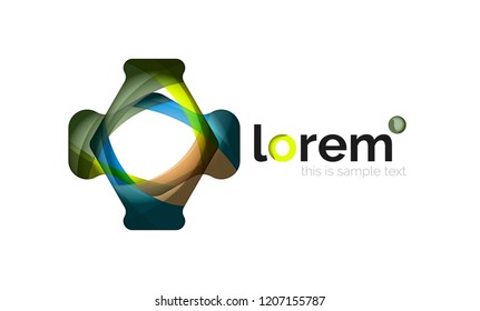 Abstract geometric logo design, overlapping shapes, vector icons