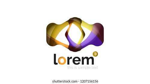 Abstract geometric logo design, overlapping shapes, vector icons