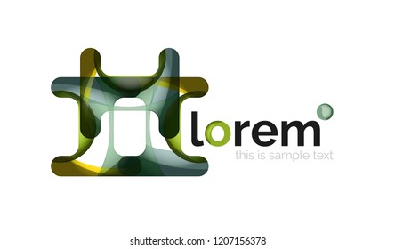 Resumen de diseño de logotipo geométrico, formas superpuestas, iconos vectoriales