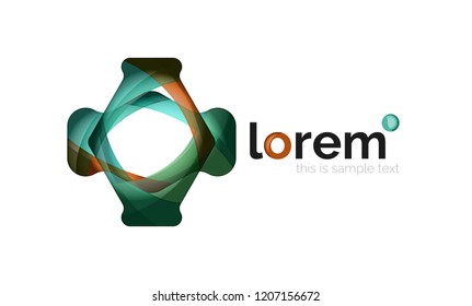 Abstraktes geometrisches Logo-Design, überlappende Formen, Vektorsymbole