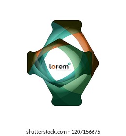 Abstract geometric logo design, overlapping shapes, vector icons
