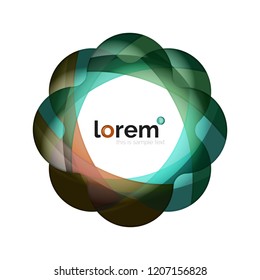 Resumen de diseño de logotipo geométrico, formas superpuestas, iconos vectoriales