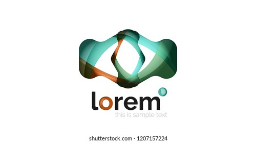 Abstract geometric logo design, overlapping shapes, vector icons