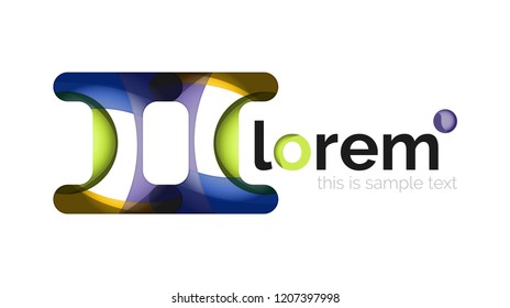Resumen de diseño de logotipo geométrico, formas superpuestas, iconos vectoriales