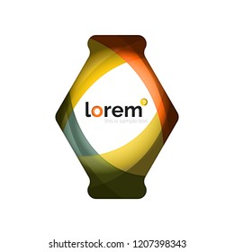 Abstract geometric logo design, overlapping shapes, vector icons